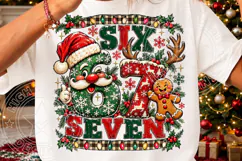 Six Seven Christmas Funny 6 7 Reindeer & Gingerbread Holiday Product Image 3