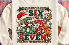Six Seven Christmas Funny 6 7 Reindeer & Gingerbread Holiday Product Image 4
