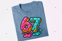 Six Seven Ice Cream Baseball Drip,67 Fun Softball Meme PNG Product Image 4