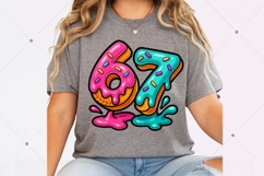 Six Seven Ice Cream Baseball Drip,67 Fun Softball Meme PNG Product Image 6