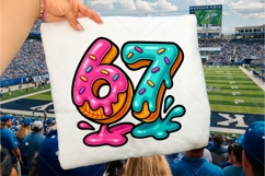 Six Seven Ice Cream Baseball Drip,67 Fun Softball Meme PNG Product Image 7