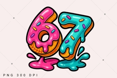 Six Seven Ice Cream Baseball Drip,67 Fun Softball Meme PNG Product Image 2