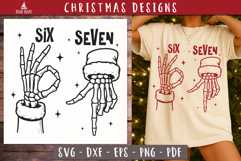 Six Seven Meme Santa Skeleton Hand Countdown SVG