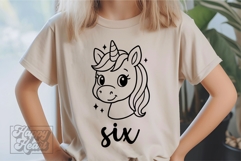 Six Birthday Unicorn SVG - 6th Birthday Unicorn Shirt PNG Product Image 3