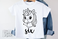 Six Birthday Unicorn SVG - 6th Birthday Unicorn Shirt PNG Product Image 2