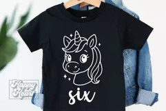 Six Birthday Unicorn SVG - 6th Birthday Unicorn Shirt PNG Product Image 4