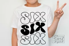 Six SVG - 6th Birthday Retro - Sixth Birthday Shirt PNG Product Image 3
