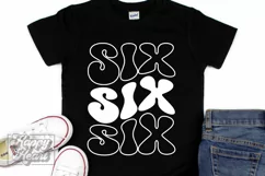 Six SVG - 6th Birthday Retro - Sixth Birthday Shirt PNG Product Image 5
