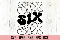 Six SVG - 6th Birthday Retro - Sixth Birthday Shirt PNG Product Image 6
