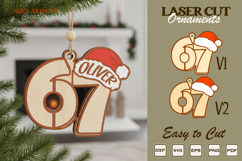 Six Seven Christmas Ornament Laser Cut File Template Product Image 1