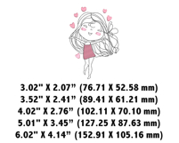 Happy Girl Machine Embroidery Design Product Image 2