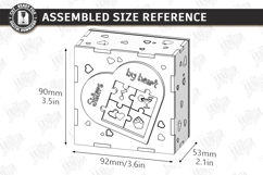Galantines Day Photo Memory Box Laser Cut | Keepsake Box SVG Product Image 2