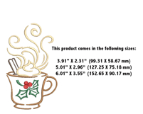 Christmas Coffee Machine Embroidery Design. Product Image 3
