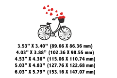 Bicycle with hearts, Valentine Machine Embroidery File Product Image 2