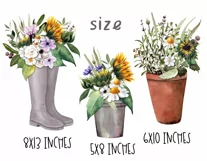 Watercolor sunflower clipart. Floral Sublimation PNG Product Image 3