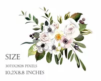 Watercolor flower clipart. Flower sublimation PNG Product Image 3