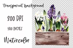 Watercolor spring garden clipart. Spring flowers Sublimation Product Image 2