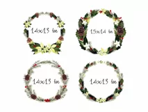 Christmas wreaths clipart. Sublimation designs Product Image 4