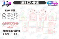 3D Gingerbread Decorative Houses Laser Cut Bundle, Christmas Product Image 4