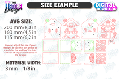 3D Gingerbread Decorative Houses Laser Cut Bundle, Christmas Product Image 7