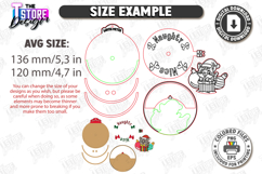 Santa Meter Ornaments Laser Cut Bundle | Christmas Tree Toys Product Image 2