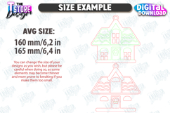 Christmas House Ornament Laser Cut Bundle, House Shaped SVG Product Image 7