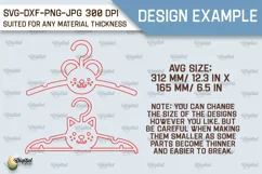 Cat Baby Hanger Laser Cut. Kids Clothes Hanger SVG Product Image 2