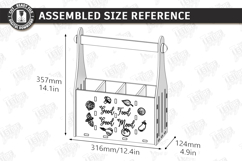 Kitchen Utensil Holder with a Handle Laser Cut | Organizer Product Image 2