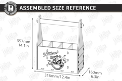 Kitchen Utensil Holder with a Handle Laser Cut | Organizer Product Image 2