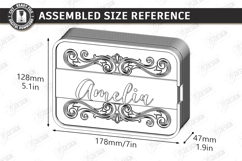 Monogram Jewelry Box with Mirror Laser Cut | Storage Box SVG Product Image 2