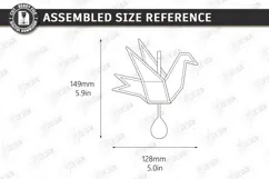 3D Leather Bag Charm Laser Cut | Origami | Dove | Accessory Product Image 2