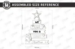 Wooden Christmas Tree Wall Decor Laser Cut | Christmas Signs Product Image 2