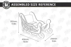 3D Christmas Sleigh Laser Cut | Wooden Santa Sleigh Laser Product Image 2