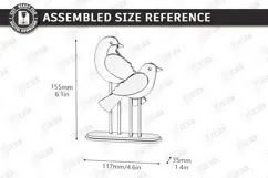Wooden Birds Laser Cut | Layered Table Decor | Bird Figurine Product Image 2