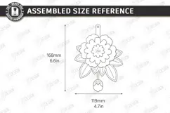 3D Leather Bag Charm Laser Cut | Flower | Floral Accessory Product Image 2
