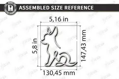 One Line Chihuahua Decor Laser Cut | Dog Art Tabletop Decor Product Image 2