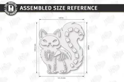 Wooden Halloween Skeleton Cat Laser Cut | Black Cat Skeleton Product Image 2