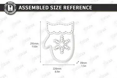 Wooden Christmas Wall Decor Laser Cut | Mitten Laser Cut Product Image 2