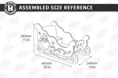 3D Christmas Sleigh Laser Cut | Wooden Santa Sleigh Laser Product Image 2