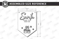 Personalized Santa Please Stop Here Banner Laser Cut | CNC Product Image 2