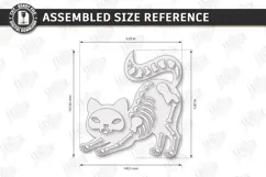 Wooden Halloween Skeleton Cat Laser Cut | Black Cat Skeleton Product Image 2