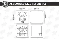 Sliding Puzzle Laser Cut | Montessori | Bear and Hearts SVG Product Image 2