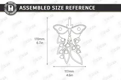 3D Leather Bag Charm Laser Cut | Butterfly | Floral Design Product Image 2