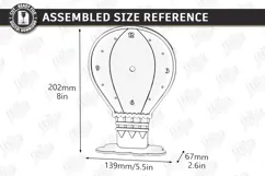 Kids Table Clock Laser Cut | Hot Air Balloon | Kids Laser Product Image 2