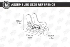 3D Christmas Sleigh Laser Cut | Wooden Santa Sleigh Laser Product Image 2