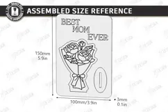 Mother's Day Wooden Card Laser Cut | Layered Card SVG | CNC Product Image 2