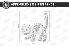 Wooden Halloween Skeleton Cat Laser Cut | Black Cat Skeleton Product Image 2