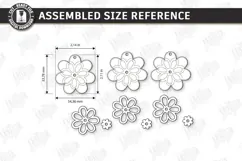 Leather Keychain Laser Cut | Bag Charm | Flower Bag Tag SVG Product Image 2