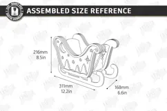 3D Christmas Sleigh Laser Cut | Wooden Santa Sleigh Laser Product Image 2
