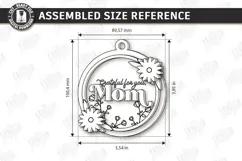 Mother's Day Floral Ornament Laser Cut | Gift Tag SVG | CNC Product Image 2